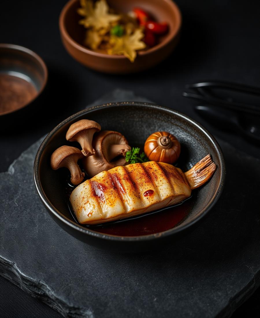 Autumn course with matsutake mushrooms
